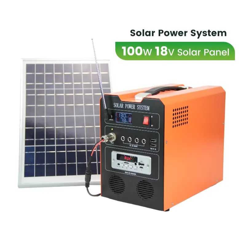 100W Solar Panel Power Station with Radio