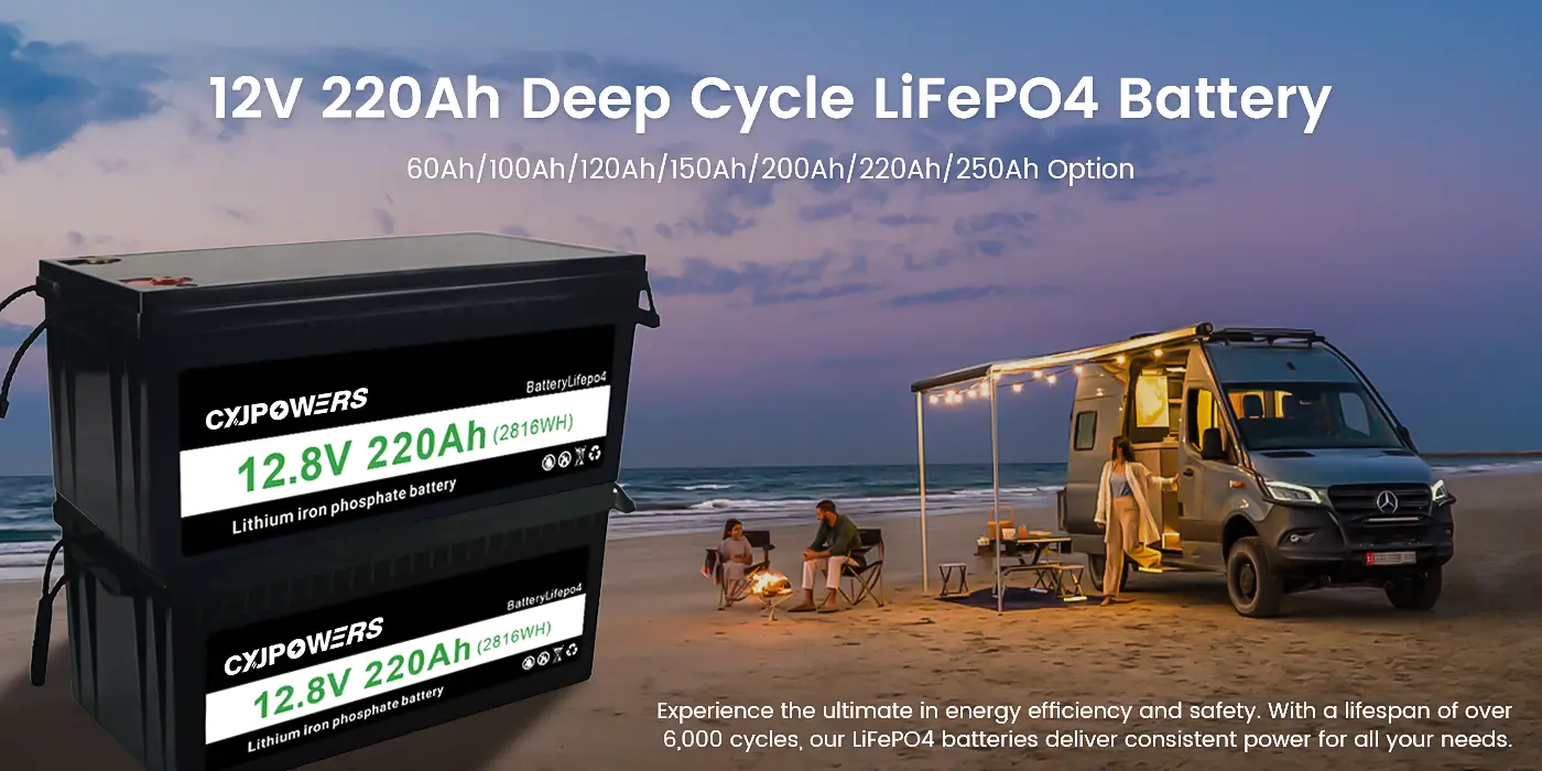 12.8V 220Ah Deep Cycle LiFePO4 Battery