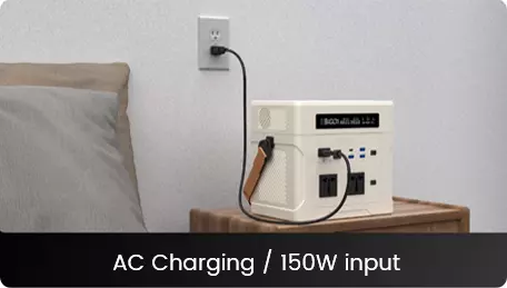 1000 Watt portable power station CX-ZP1000 can be charged by mains