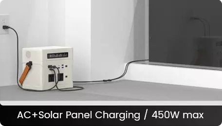 1000 Watt portable power station CX-ZP1000 can be charged by mains + solar power