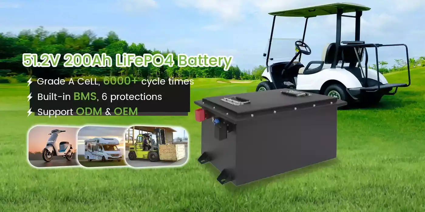 lithium 51.2v 48v 200ah lifepo4 golf cart battery | cxjpowers