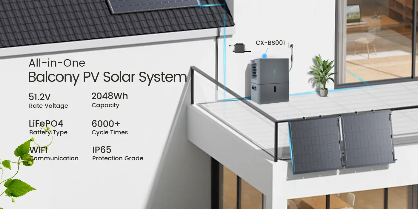 51.2v 40ah all-in-one balcony solar system cx-bs001