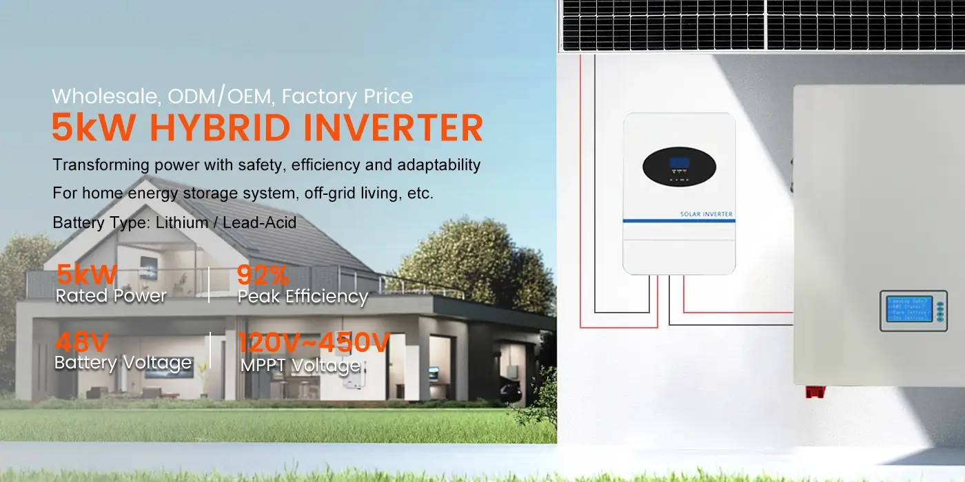 5kw 48v hybrid inverter for home with battery