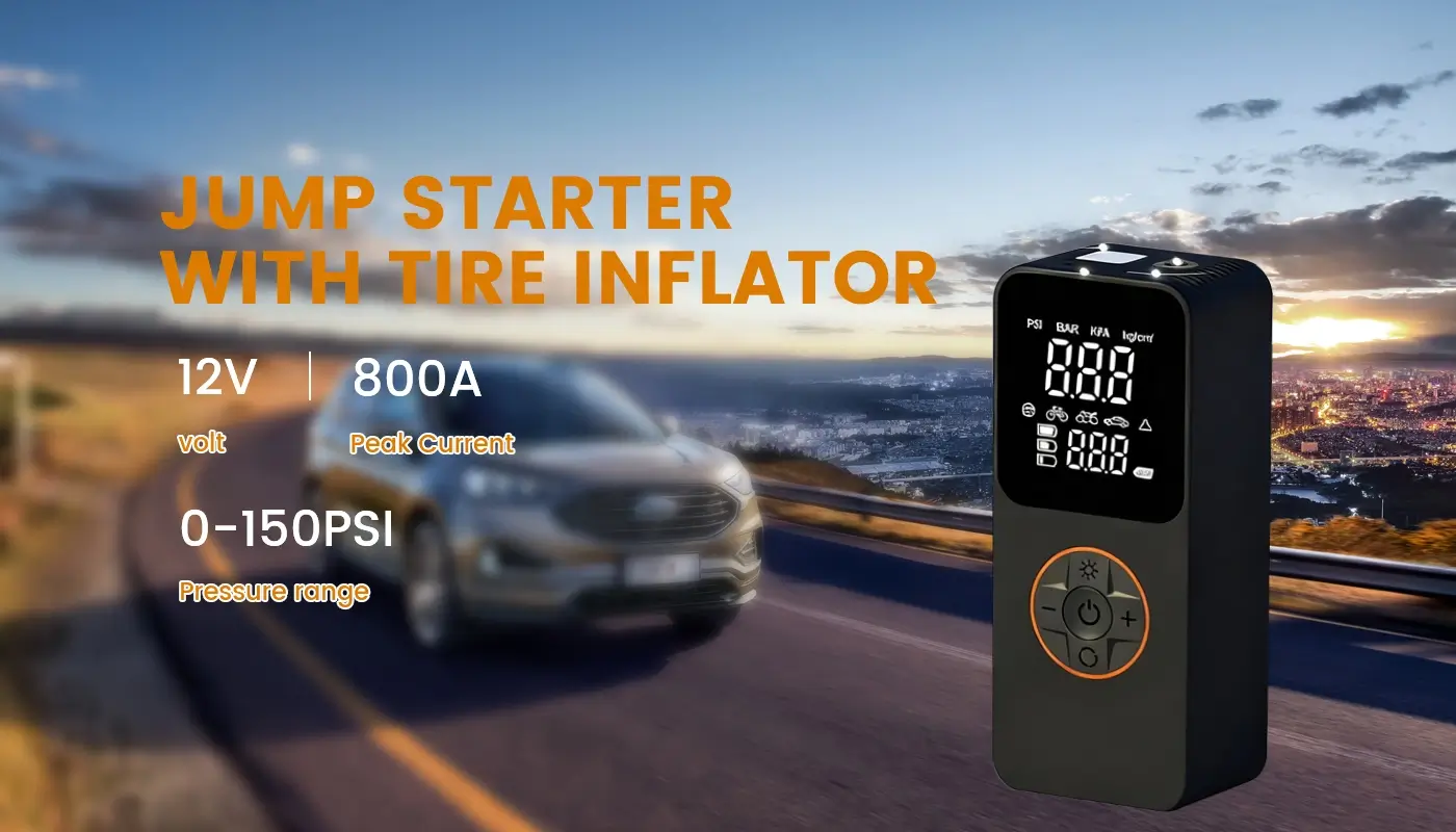 12V Portable Jump Starter with Tire Inflator 150 PSI