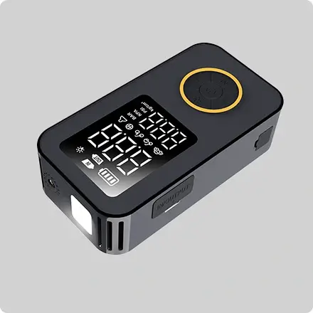 the jump starter with tire inflator is ABS+PC Fireproof shell