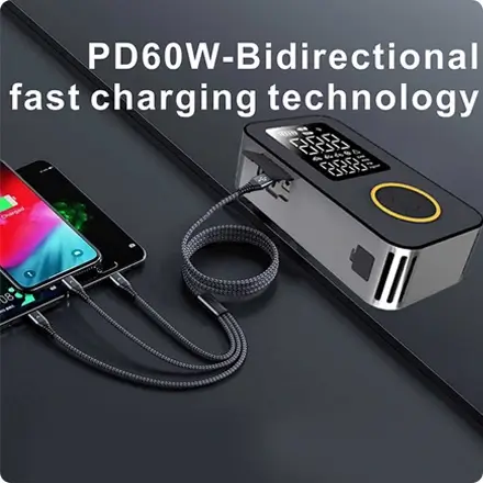 the jump starter is 8000mah portable power bank