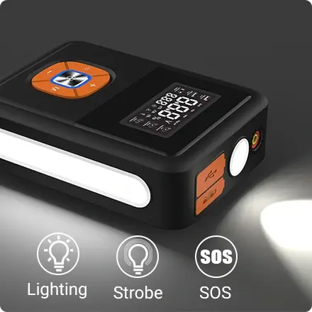 the jump starter is with several modes led flashlight the jump starter is with several modes led flashlight