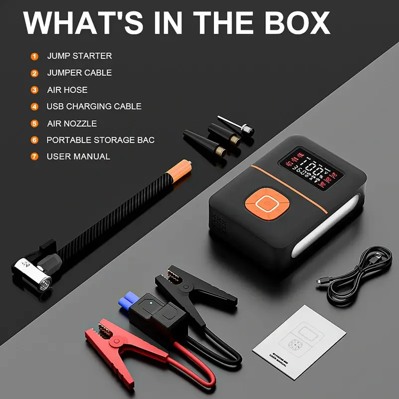 8000mAh Portable Car Battery Jump Starter 12V