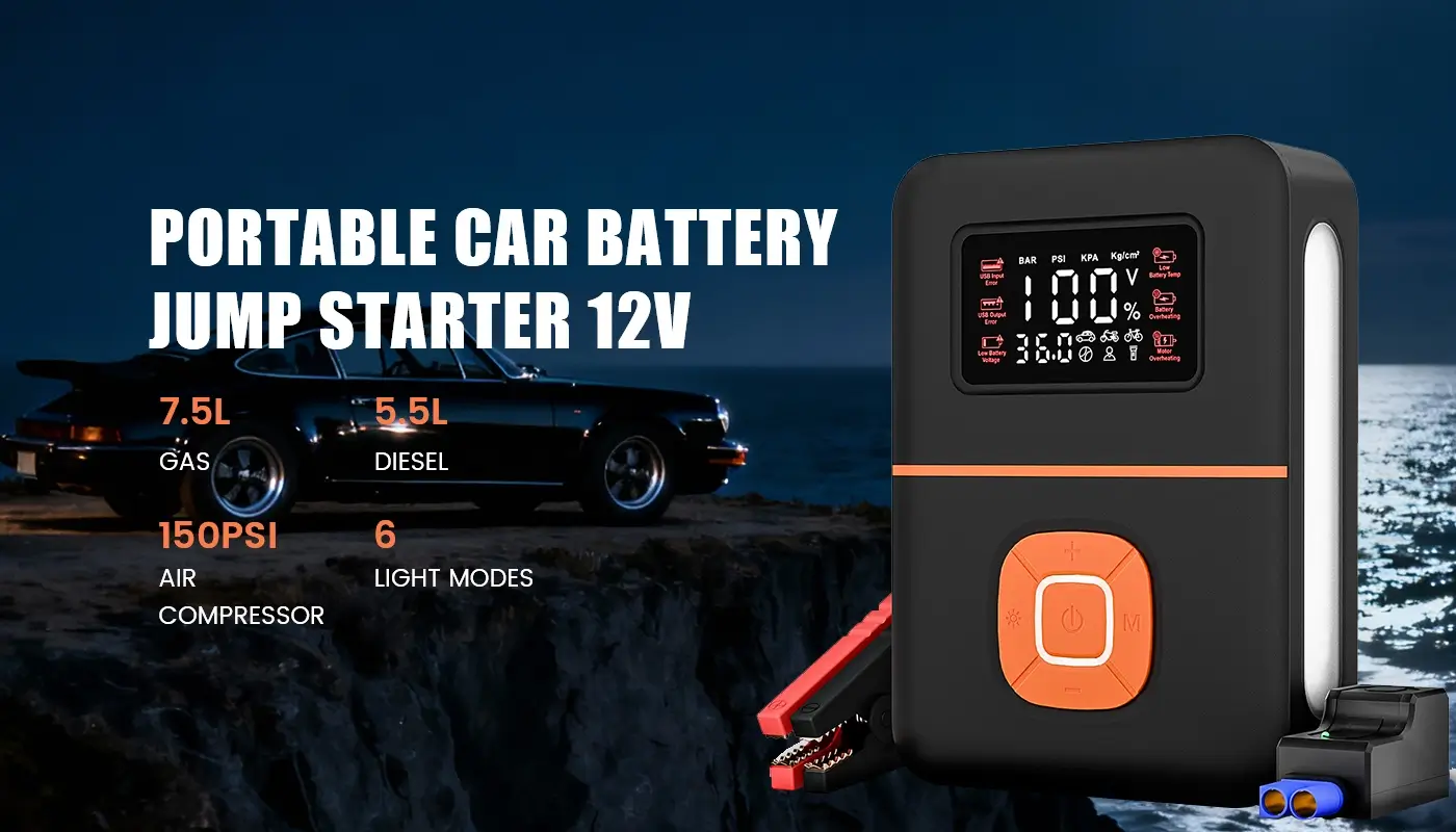 8000mAh Portable Car Battery Jump Starter 12V