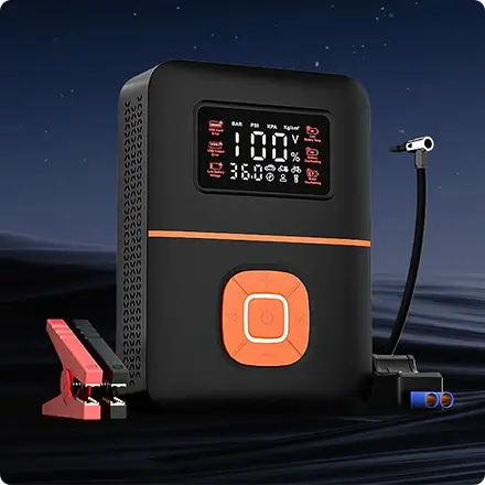 the jump starter is ABS+PC Fireproof shell