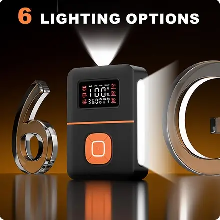 the jump starter is with several modes led flashlight