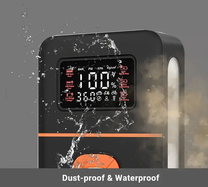 This emergency jump starter is resistant to high and low temperatures and is waterproof and dustproof-2