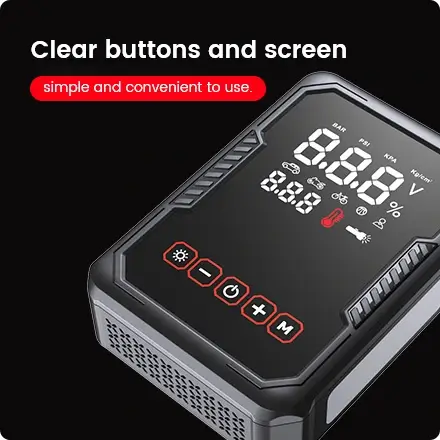 the jump starter is with led intelligent display