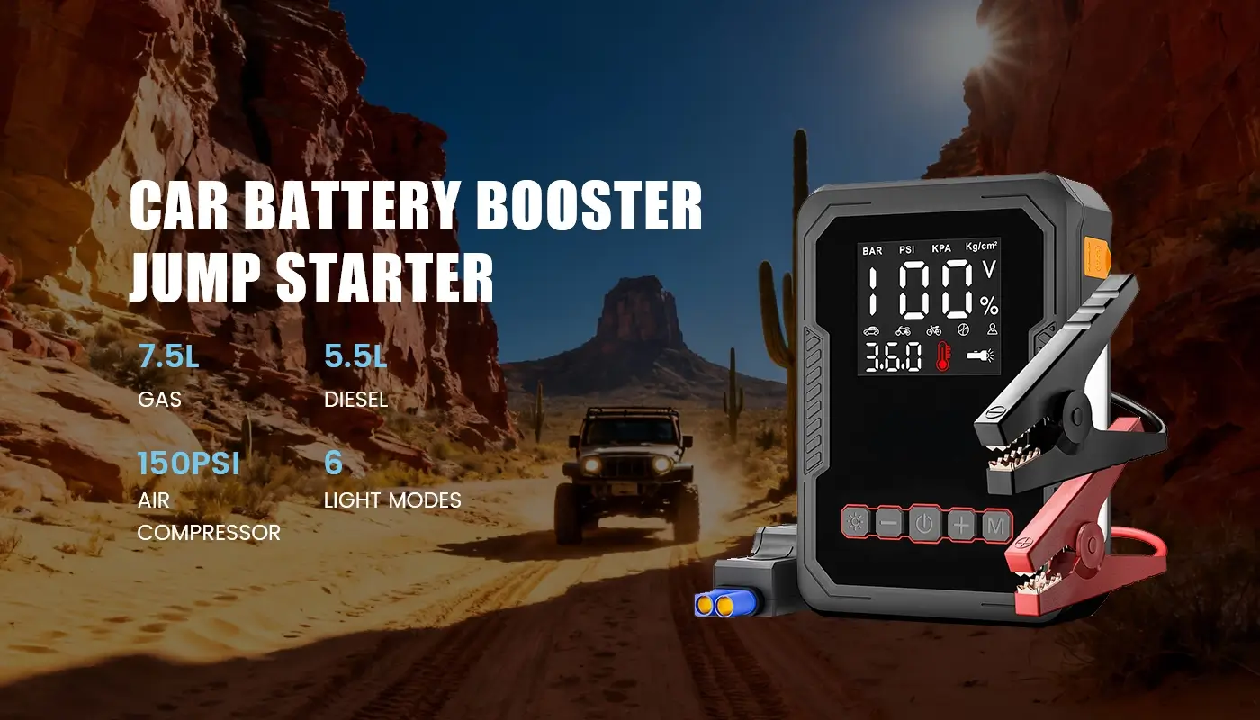 12V Portable Jump Starter with Air Compressor