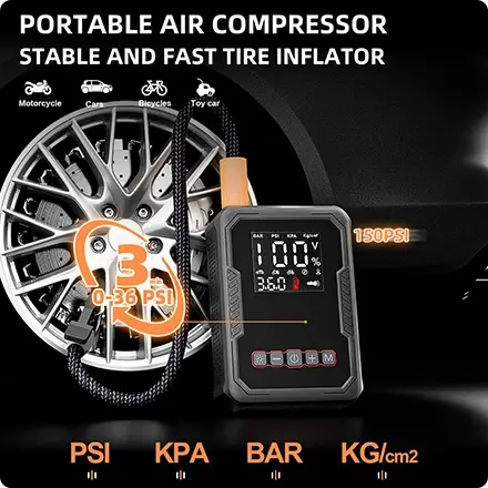 the jump starter is with tire inflator