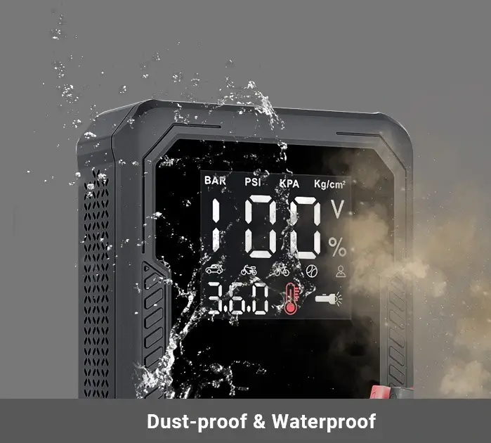 This emergency jump starter is resistant to high and low temperatures and is waterproof and dustproof-2