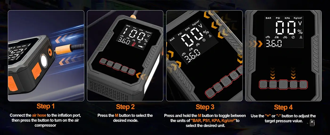 how to use the air compressor