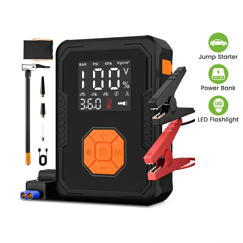 12V Portable Jump Starter with Air Compressor