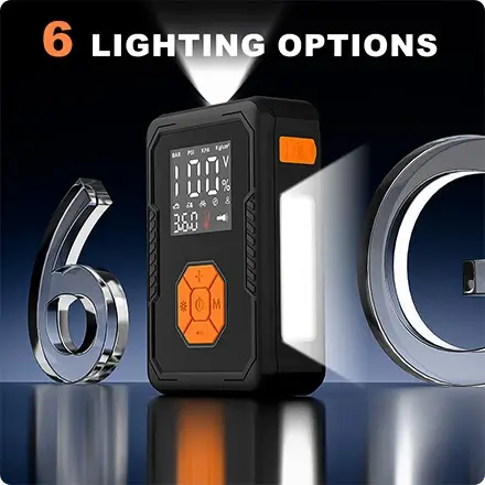 the jump starter is with several modes led flashlight the jump starter is with several modes led flashlight