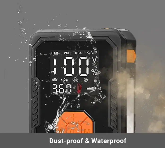 This emergency jump starter is resistant to high and low temperatures and is waterproof and dustproof-2