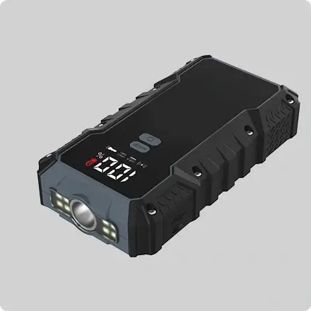 the jump starter is ABS+PC Fireproof shell the jump starter is ABS+PC Fireproof shell