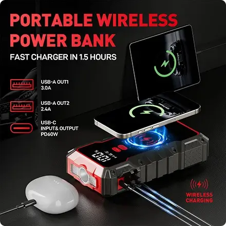 the jump starter is 8000mah portable power bank the jump starter is 8000mah portable power bank