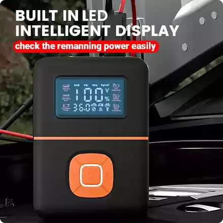 the jump starter is with led intelligent display
