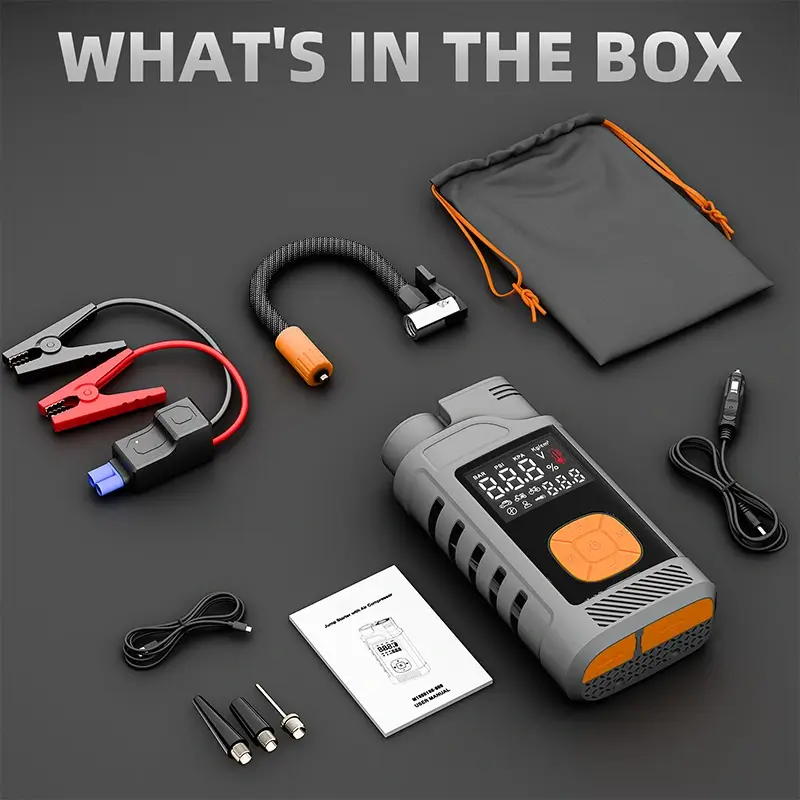 12V Car Jump Starter With Built-In Air Pump