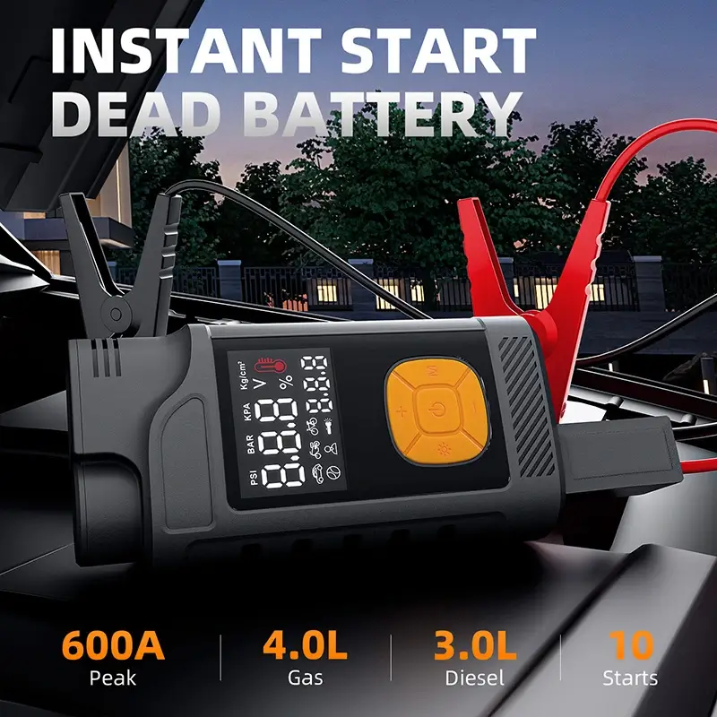 12V Car Jump Starter With Built-In Air Pump