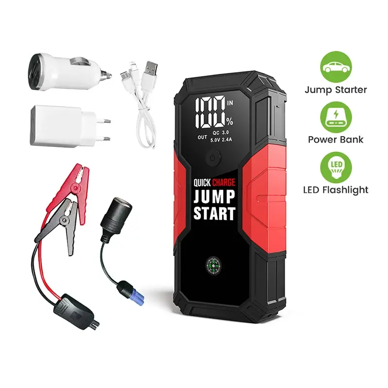 Automatic Car Jump Starter with Emergency Hammer