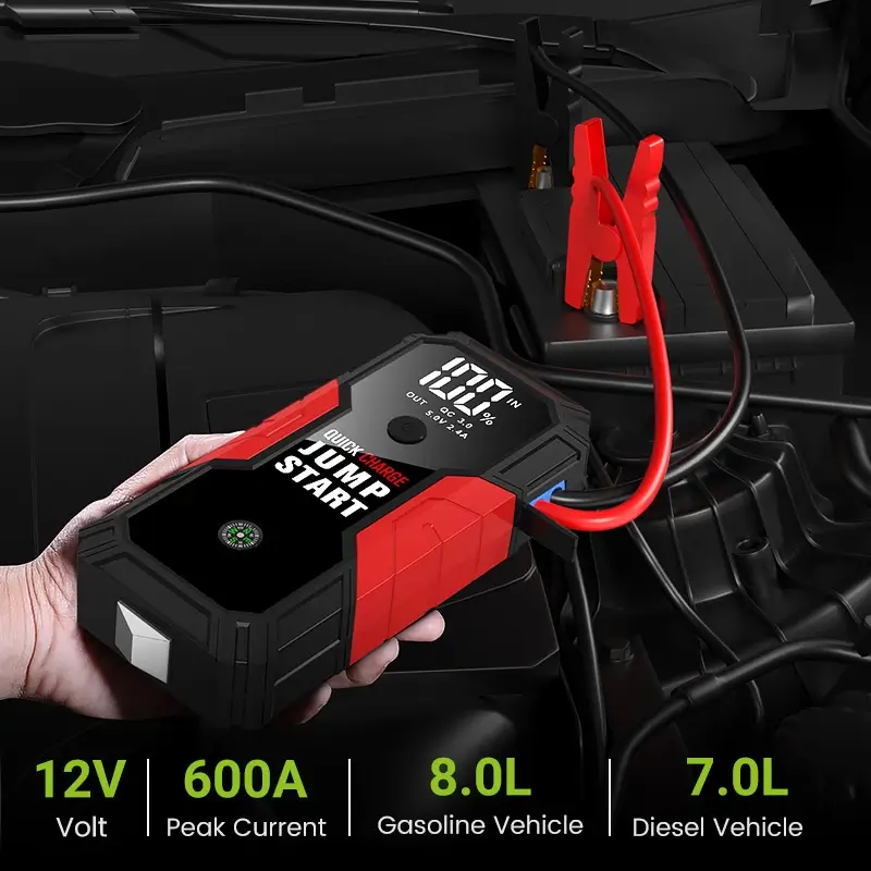 Automatic Car Jump Starter with Emergency Hammer
