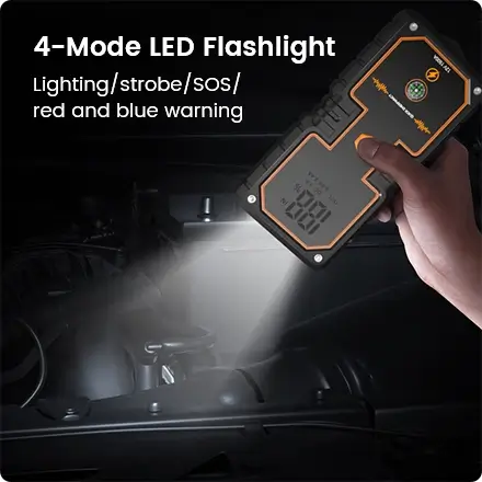 the jump starter is with 4-mode led flashlight the jump starter is with 4-mode led flashlight