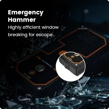 the jump starter is with emergency hammer the jump starter is with emergency hammer