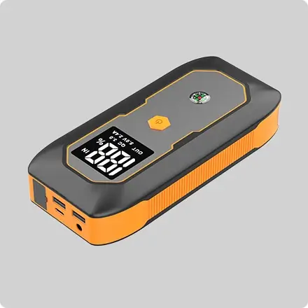 the jump starter is with abs+pc fireproof shell the jump starter is with abs+pc fireproof shell