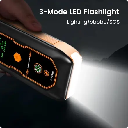 the jump starter is with 3-mode led flashlight the jump starter is with 3-mode led flashlight