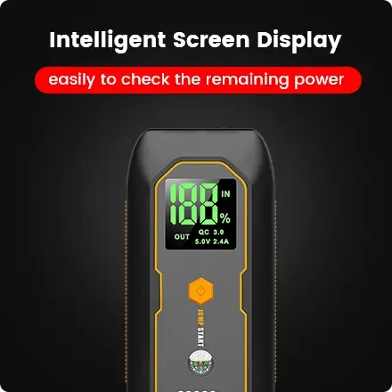 the jump starter is with intelligent screen display the jump starter is with intelligent screen display