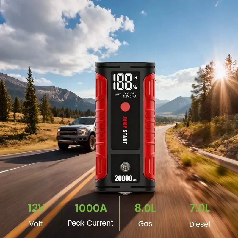 Portable Power Bank for Car with Emergency Hammer