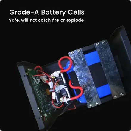 the jump starter is bulit with grade-a battery cells the jump starter is bulit with grade-a battery cells