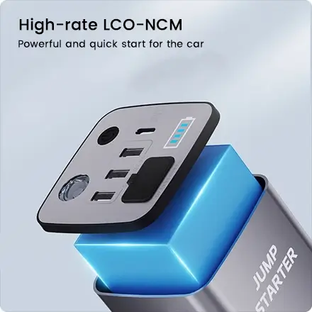 the jump starter is built-with high-rate lco-ncm battery the jump starter is built-with high-rate lco-ncm battery