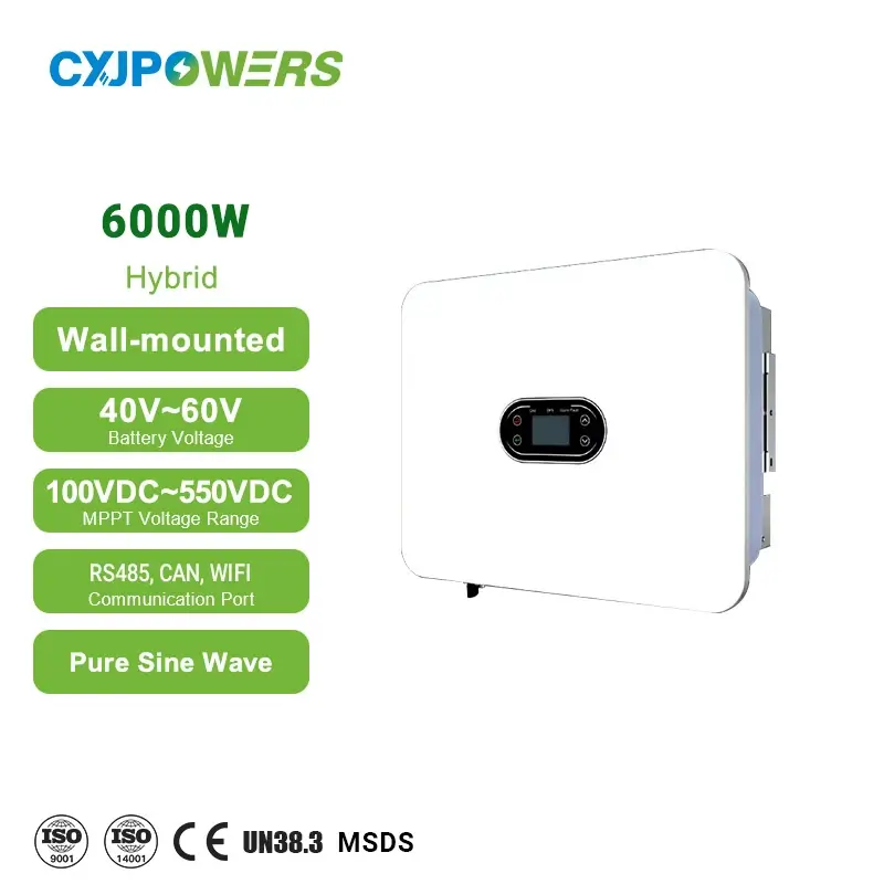 6kW Hybrid Inverter for Home Use With Battery