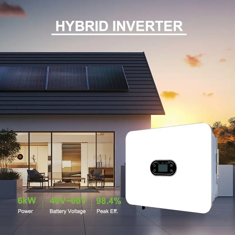 6kW Hybrid Inverter for Home Use With Battery