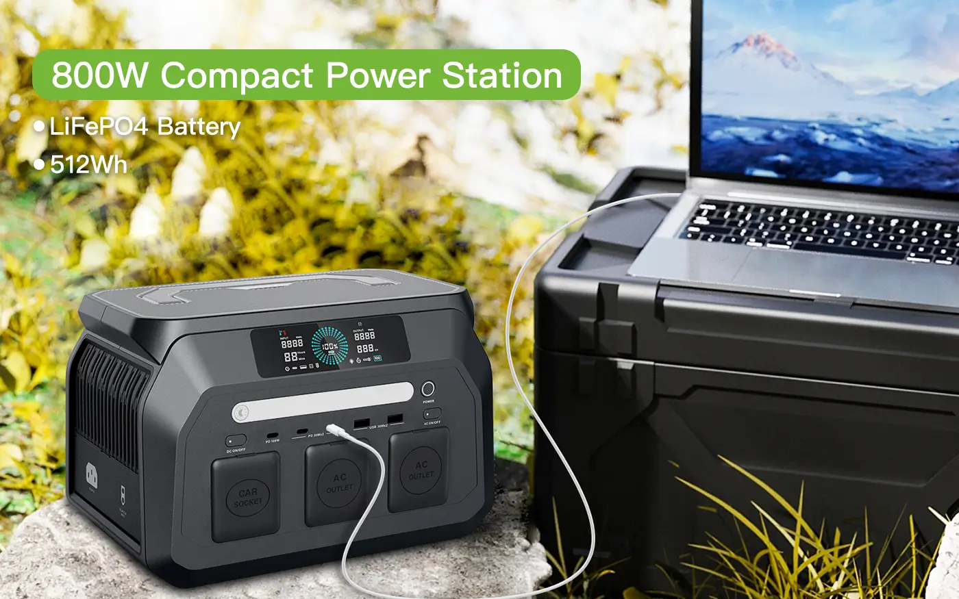800W Compact Power Station for Office and Field Operations
